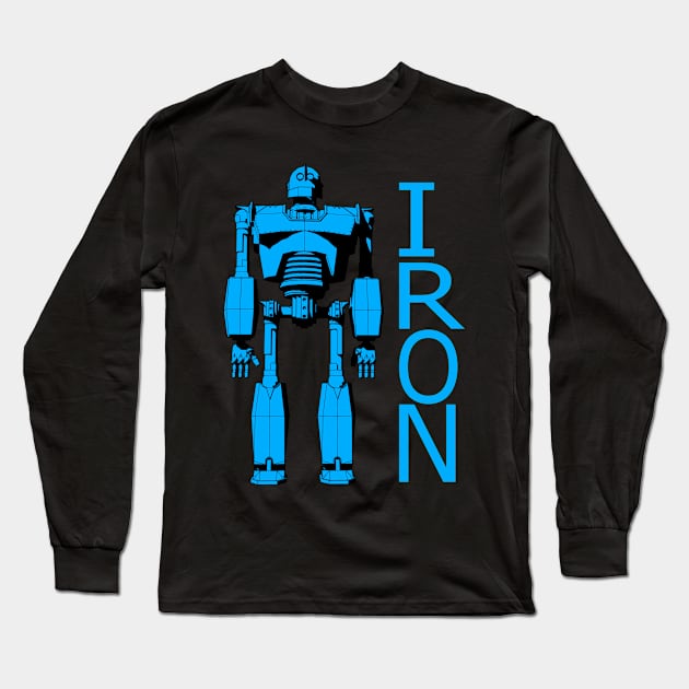 Blue Iron giant Long Sleeve T-Shirt by tallbridgeguy